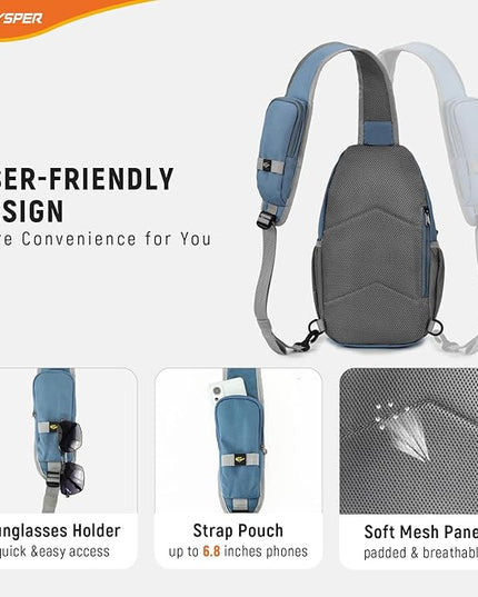 SKYSPER Sling Bag RFID Cross Body Bag Recycled Crossbody Backpack Travel Daypack