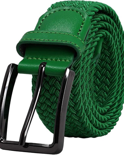 Falari Men Women Multicolored Elastic Stretch Braided Belt Canvas Fabric Woven No Holes Belt