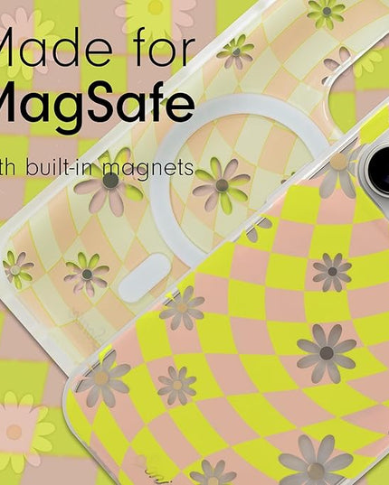 Sonix Protective Phone Case for iPhone 15 Pro | Compatible with Magsafe | 10ft Drop Tested | Checkmate Daisy