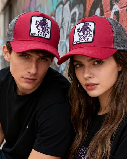 Classic Unisex Various Animal Series Embroidery Farm Adjustable Mesh Snapback Trucker Hat