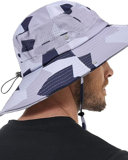 Sun Hat for Men Women UPF 50+ Fishing Hats Waterproof Wide Brim Boonie Bucket Hat for Safari Beach Hiking Garden