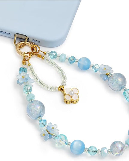 Phone Charm for Women, Anti-Theft Phone Wrist Strap, Hands-Free & Detachable Cellphone Lanyard Chain with Tether Tab