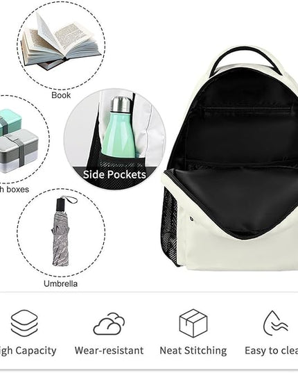 Fashion Ivory Backpack Lightweight Large Capacity Laptop Daybag for Travel Work
