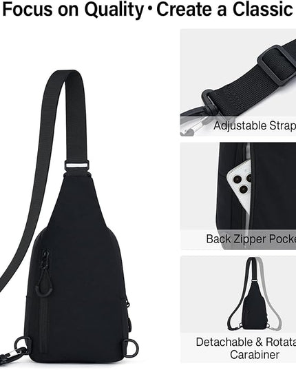 Hanke Crossbody Sling Bag for Women Men, Small & Large Casual Cross Body Sling Bags, Chest Bag for Outdoor Hiking Travel