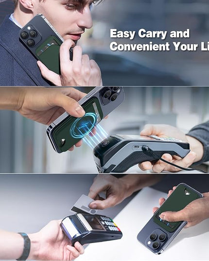 Mag-Safe Wallet Strongest Magnetic Lightweight Phone Wallet Stand Adjustable Leather Card Holder for iPhone 17/16/15/14/13/12 Series, Not for iPhone 13/12 Mini (Green)
