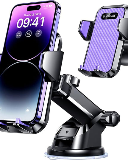 VANMASS 【85+LBS Strongest Suction & Military-Grade】2026 Ultimate Car Phone Mount【Patent Safety Certs】Cell Phone Holder Truck Stand Dashboard Windshield Vent for iPhone 17 16 15 Pro Max 14 for Samsung