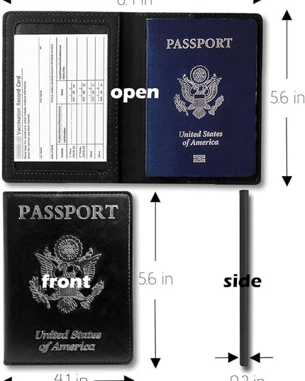 Women's Passport Wallet & Cover Combo - Holds Passport, Vaccine Card & More