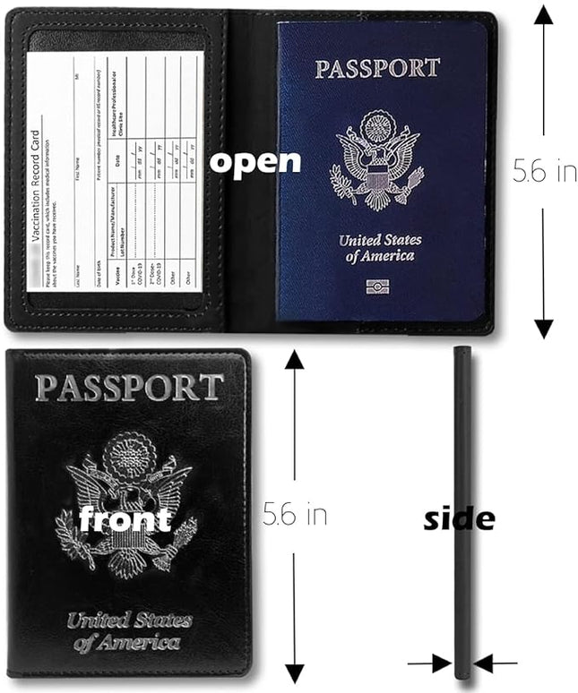 Women's Passport Wallet & Cover Combo - Holds Passport, Vaccine Card & More
