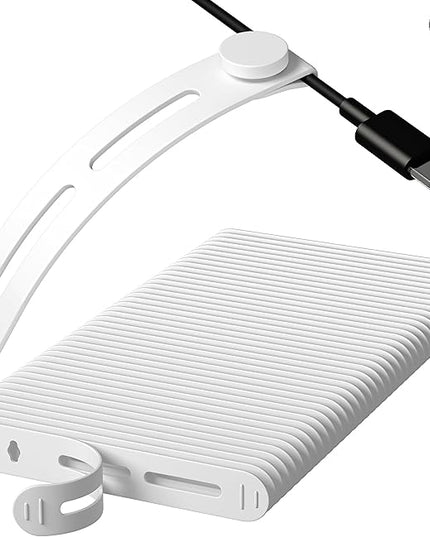 40Pcs Nearockle Reusable Cable Ties, Adjustable Silicone Cord Organizer Small Zip Ties for Charging Cords Earphone Computer Wire, Office Desk Cable Management Travel Accessories(White)