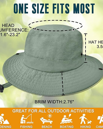 Sun Hats for Men Women Fishing Hat UPF 50+ Quick Dry Foldable Bucket Hat Adjustable Safari Hat for Beach Hiking