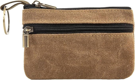 Canvas Coin Purse for Men,Small Cloth Change Purse for Coins,Small Fabric Coin Pouch for Men,Mens Zipper Coin Purse,Mini Key Money Change Wallet