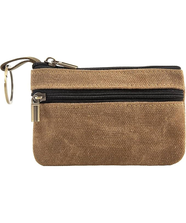 Canvas Coin Purse for Men,Small Cloth Change Purse for Coins,Small Fabric Coin Pouch for Men,Mens Zipper Coin Purse,Mini Key Money Change Wallet