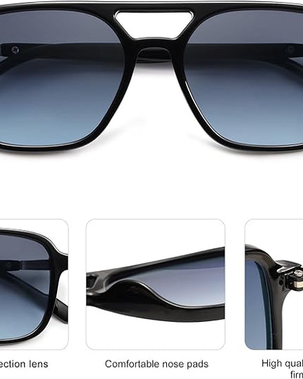 SOJOS Retro Aviator Sunglasses for Women Men,Trendy Rectangle Womens Mens Shades Sun Glasses SJ2202