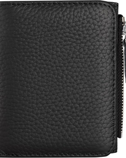 ilovever Small Wallet Women Soft Leather RFID Blocking Card Holder with Zipper Pocket Bifold wallet,Black