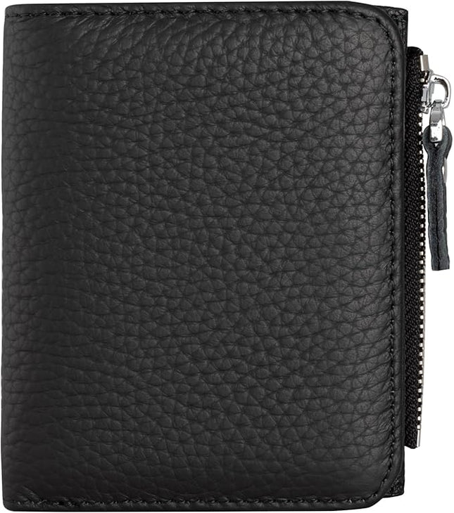 ilovever Small Wallet Women Soft Leather RFID Blocking Card Holder with Zipper Pocket Bifold wallet,Black