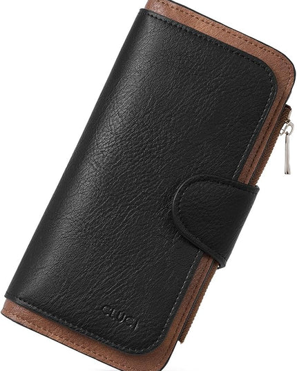 CLUCI Wallet For Women PU Leather RFID Blocking Womens Wallet Bifold Card Holder with ID Window Gifts for Women Birthday | RFID Blocking, Designer, Trifold, Card Holder, ID Window