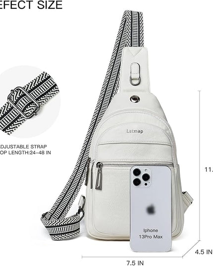 Sling Bag For Women Faux Leather Small Casual Daypack Backpack Fanny Pack Crossbody Chest Bags Purse