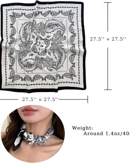 Satin Bandana Headscarf for Women Silky Hair Scarves for Fashion Lightweight