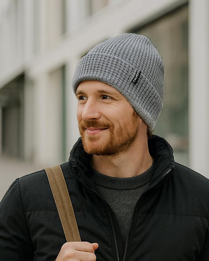 Zylioo XXL Oversize Waffle Knit Beanie,Large Winter Warm Hats for Men Women, Durable Premium Toboggan Hat for Big Heads