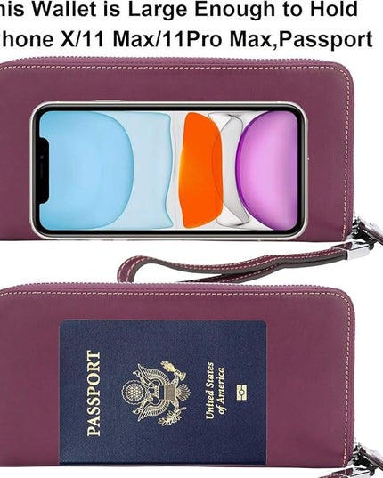 Lavemi Small Compact Women Wallet RFID Blocking Genuine Leather Bifold Purse with ID Windows