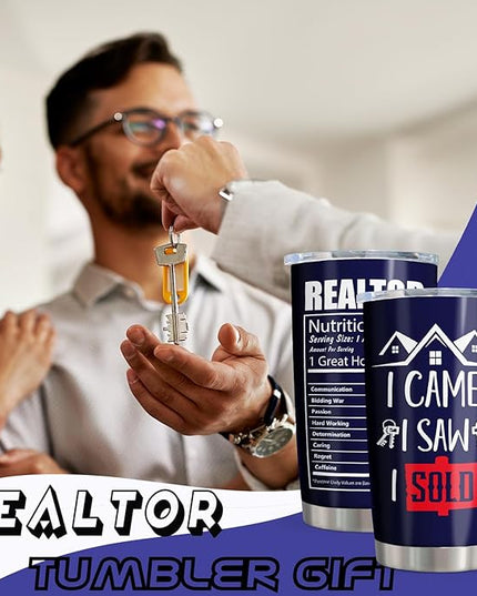 Realtor Gifts - Real Estate Agent & Closing Gifts for Women & Men, Realtor Supplies - 20oz Tumbler
