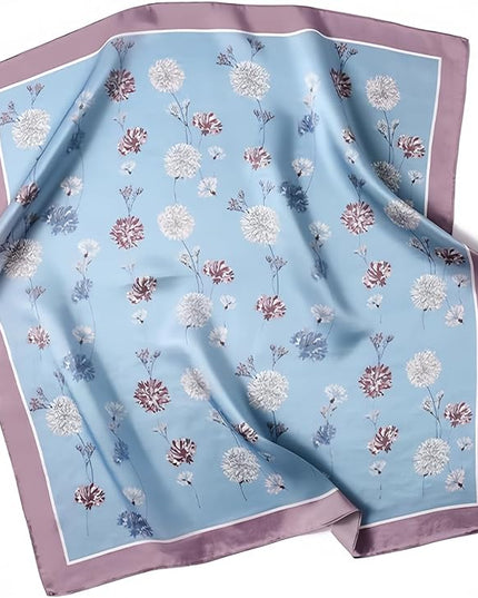 MINIDORA Satin Scarves for Women 27.5 × 27.5 inches Medium Square Elegant Silk Feeling Head Scarf
