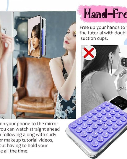 Anteel Silicone Suction Cup Phone Case Mount Double Sided, Hands-Free Strong Grip Silicon Phone Holder for Selfies and Videos, Non Slip Phone Accessories (Light Green)