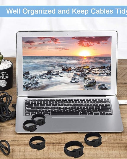 60 PCS 6 Inches Reusable Cable Ties, Adjustable Cord Straps Wire Organizer Cord Wrap and Hook Loop Cable Management