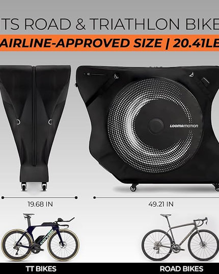 Bike Travel Bag Airplane – Box for Air Travel | Durable Bike Cases with Full Protection | Fits Road & TT Bikes with Wheels, Safe Case for Flying