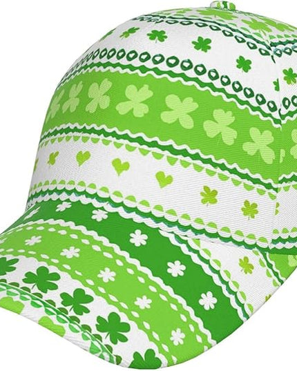 St. Patrick's Day Lucky Shamrock Hat Adjustable Irish Green Clover Baseball Cap Trucker Hat for Men Women