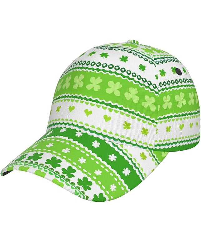 St. Patrick's Day Lucky Shamrock Hat Adjustable Irish Green Clover Baseball Cap Trucker Hat for Men Women