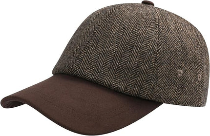 BOTVELA Wool Baseball Cap for Men Adjustable Unstructured Tweed Hat