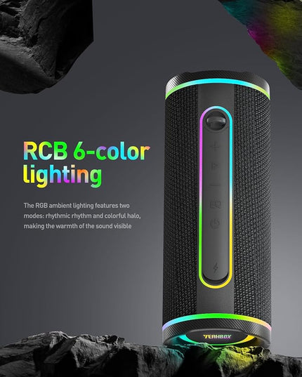 X-Boom Go Portable Bluetooth Speaker, Max 40W Hi-Fi Sound, Dome Tweeter & Track Bass Driver, Dual EQ Modes, IP65 Waterproof, RGB Light Show, TWS Stereo Pairing, Bluetooth 5.4, 10H Playtime
