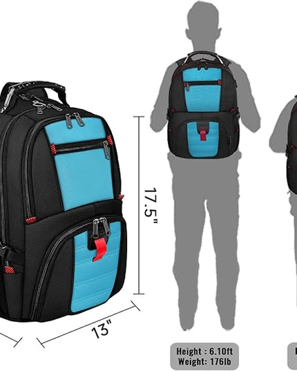 YOREPEK Travel Backpack, Extra Large 50L Laptop Backpacks for Men Women, Water Resistant College Student Bookbag Airline Approved Business Work Bag with USB Charging Port Fits 17 Inch Computer, Blue