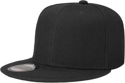 Classic Snapback Hat Cap Hip Hop Style Flat Bill Blank Solid Color Adjustable Size