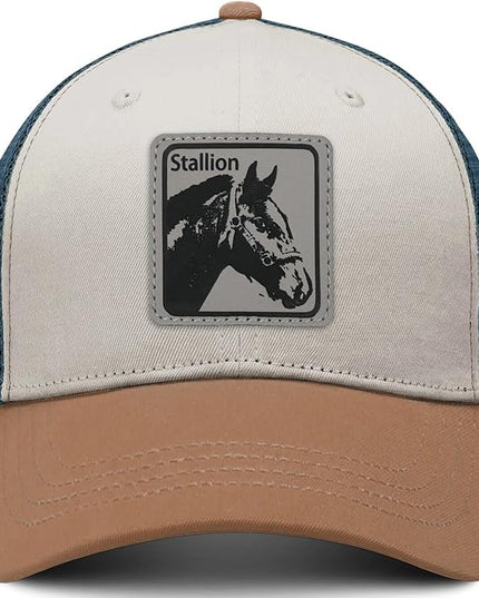 Animal Trucker Hats Leather Pattern Adjustable Snapback Mesh Animal Baseball Cap for Men