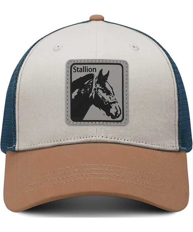 Animal Trucker Hats Leather Pattern Adjustable Snapback Mesh Animal Baseball Cap for Men