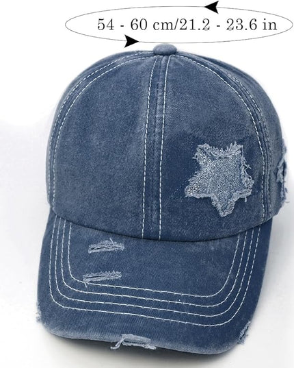 YeeHeen Ponytail Baseball Cap for Women High Messy Bun Caps Washed Cotton Hats