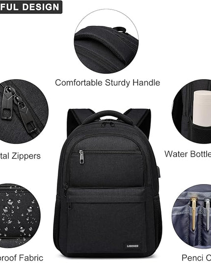 School Backpack for Teen Boys, 17.3 Inch Laptop Bookbag with USB Charging Port, Waterproof Backpack for High School & College Students, Durable Travel Backpacks for Teens