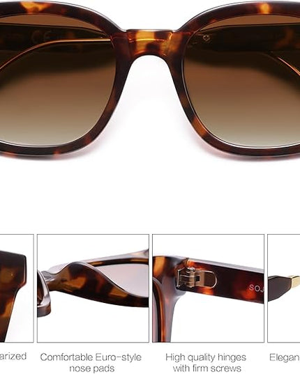 SOJOS Classic Square Polarized Sunglasses Womens Mens Retro Trendy UV400 Sunnies SJ2050