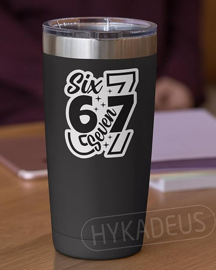 (3Pcs) Six Seven 67 Stickers Funny Gen Alpha Slang 6 7 Meme Vinyl Decals Waterproof for Laptop, Water Bottle, Phone Case, Tumbler, Helmet, Scrapbooking, 3" x 2.5"