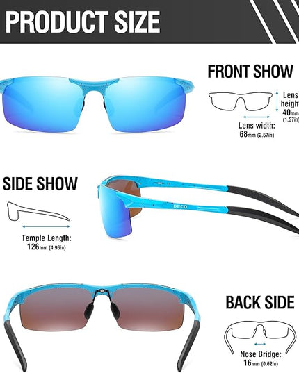DUCO Mens Sports Polarized Sunglasses UV Protection Sunglasses for Men 8177s