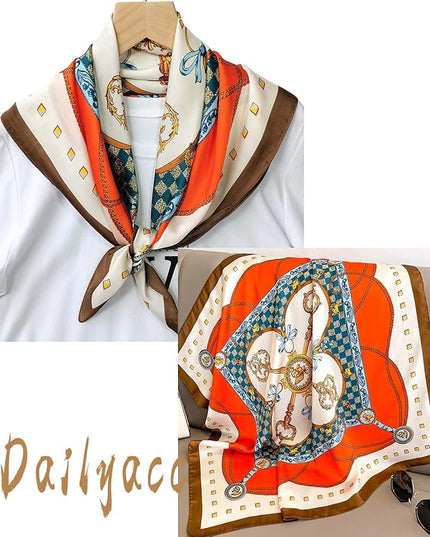 Dailyacc Hair Bandanas Scarf For Women Lightweight Fashion Neck Silk Satin Head Scarves For Sleeping Handbags Scarf