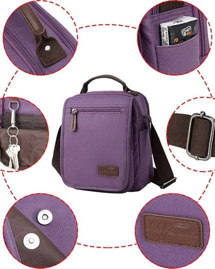 mygreen Small Canvas Crossbody Shoulder Bag Messenger Bag Work Bag