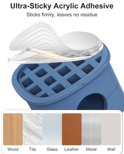 6 Pack Magnetic Cable Clips [1s Open/Lock], Laitver Cord Organizer Holder Strong Adhesive Desk Cable Management- Organize Charging Cords Neatly for Home, Office, Car,Desk, Nightstand-Porcelain Blue
