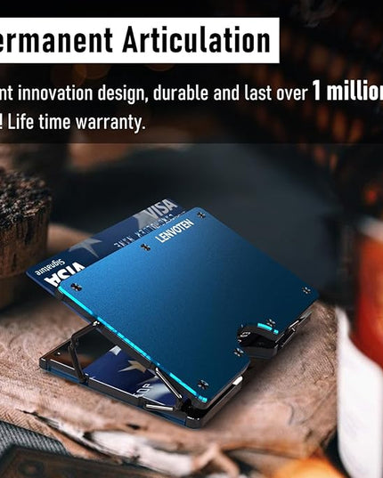 Lenvoten Extra Durable Hinged Minimalist Wallet for Men | Slim Metal RFID Blocking Wallet | Credit Card Holder & Money Clip Holds 20 Cards | Premium Scratch-Resistant Finish | Ideal Gift for Men