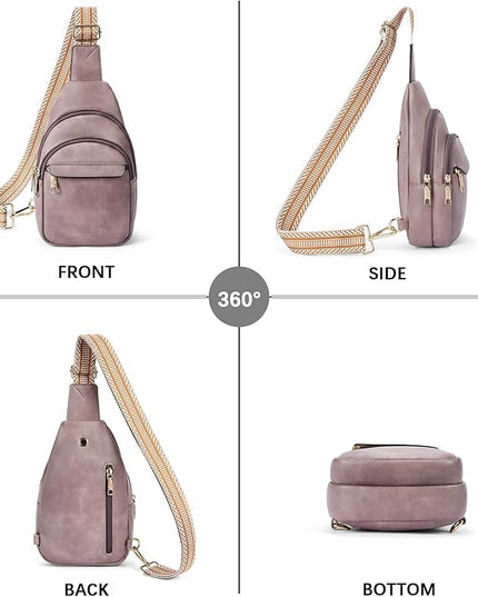 BOSTANTEN Small Sling Bag for Women Leather Crossbody Bags Fanny Pack Chest Bag for Travel