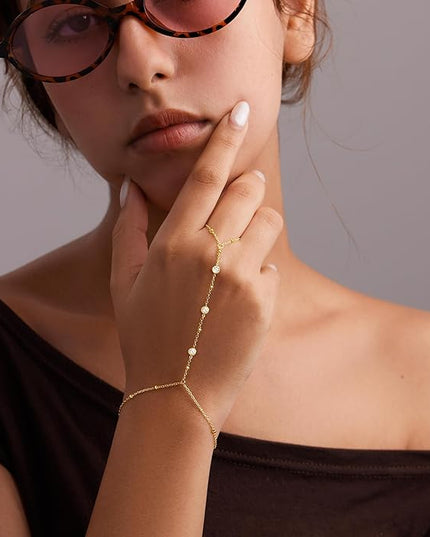 Gold Bracelets Set for Women Stack, Dainty Thick Bracelets Stack for Women Trendy, Simple Thin Gold Plated Cuff Stackable Bracelets With Beaded Cuban Paperclip Snake Rope Bangle Hand Chain Jewelry Gifts for Women Non Tainish