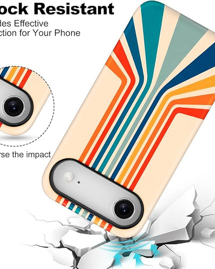 Magnetic for iPhone 17 Air Case Cute Frog Stripes Phone Case, Summer Shockproof Slim TPU and Hard PC Protective Phone Cover Compatible with MagSafe Designed for Women Girls