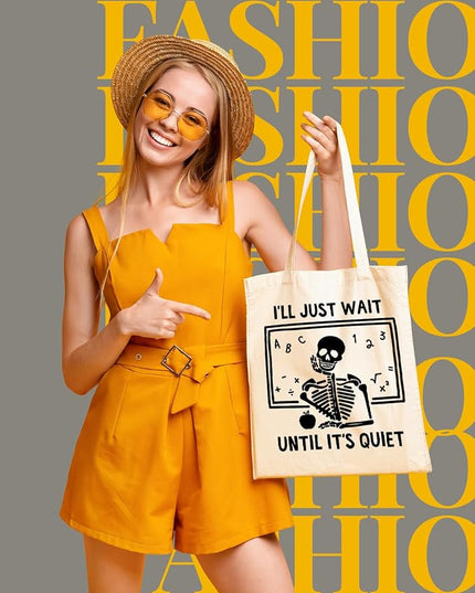 AUSVKAI Canvas Tote Bag Aesthetic for Women, Cute Reusable Cloth Cotton Bags for College Shopping Beach Grocery Trendy Gifts